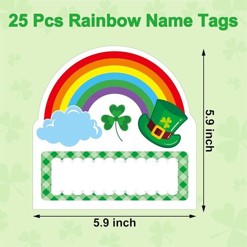 25 Pcs St. Patricks Day Rainbow Cutouts St. Patricks Day Name Tags Greeting Cutouts for St. Patrick's Day Bulletin Board Rainbow Classroom Decoration (Rainbow-2) in Saudi Arabia