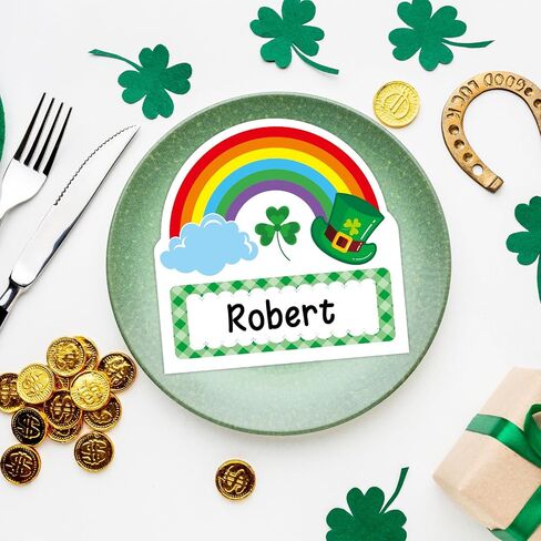 25 Pcs St. Patricks Day Rainbow Cutouts St. Patricks Day Name Tags Greeting Cutouts for St. Patrick's Day Bulletin Board Rainbow Classroom Decoration (Rainbow-2) in Saudi Arabia