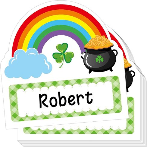 25 Pcs St. Patricks Day Rainbow Cutouts St. Patricks Day Name Tags Greeting Cutouts for St. Patrick's Day Bulletin Board Rainbow Classroom Decoration (Rainbow-2) in Saudi Arabia