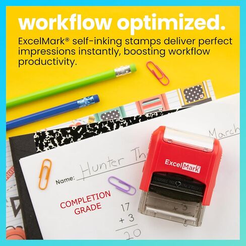 Sign HERE - ExcelMark Self-Inking Two-Color Rubber Office Stamp - Red and Blue Ink in Saudi Arabia