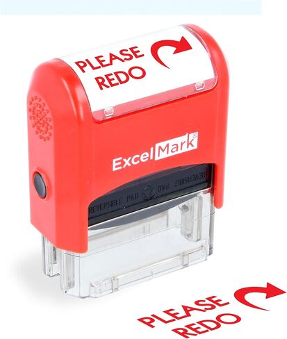 Sign HERE - ExcelMark Self-Inking Two-Color Rubber Office Stamp - Red and Blue Ink in Saudi Arabia