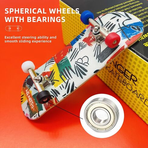 Pro Fingerboard 32mm Wooden Board Professional Finger Skateboard Trucks CNC Wheels with Bearings (Death) in Saudi Arabia