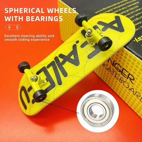 Pro Fingerboard 32mm Wooden Board Professional Finger Skateboard Trucks CNC Wheels with Bearings (Death) in Saudi Arabia