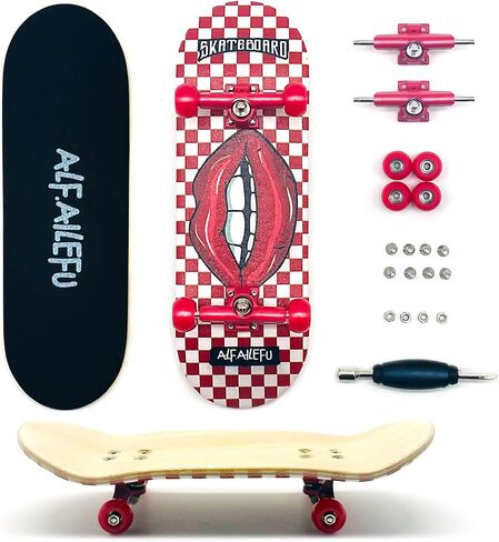 Pro Fingerboard 32mm Wooden Board Professional Finger Skateboard Trucks CNC Wheels with Bearings (Death) in Saudi Arabia