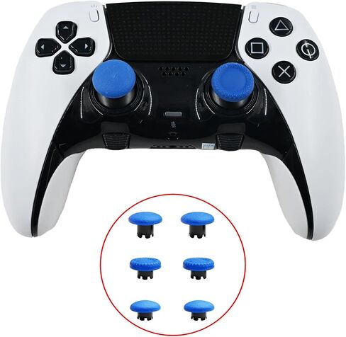 Thumbsticks for PS5 Edge Controller, Thumbsticks Paddles Replacement for PS5 Dualsense Controller, 6 in 1 Accessories Parts for PS5 Dualsense Edge Controller Analog Joystick Repair Kit (Black) in Saudi Arabia