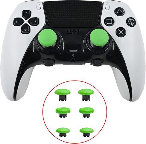 Thumbsticks for PS5 Edge Controller, Thumbsticks Paddles Replacement for PS5 Dualsense Controller, 6 in 1 Accessories Parts for PS5 Dualsense Edge Controller Analog Joystick Repair Kit (Black) in Saudi Arabia