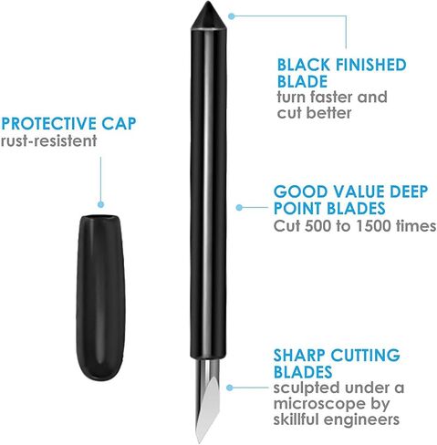 5Pcs Premium Fine Point Blade Compatible with Cricut Maker 3/Maker/Explore 3/Explore Air 2/Air/One/Venture, Fine Point Blade Housing for Most Light Materials (Black) in Kuwait