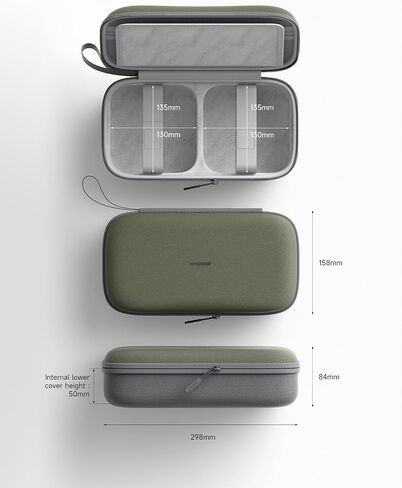 Hagibis Electronics Organizer Travel Case for Mac Mini M4/M4 Pro 2024 Portable Waterproof Carry Case for Cable, Charger, Docking Station, Power Bank, SD Card, Mouse, USB Flash Disk (Grey) in Saudi Arabia