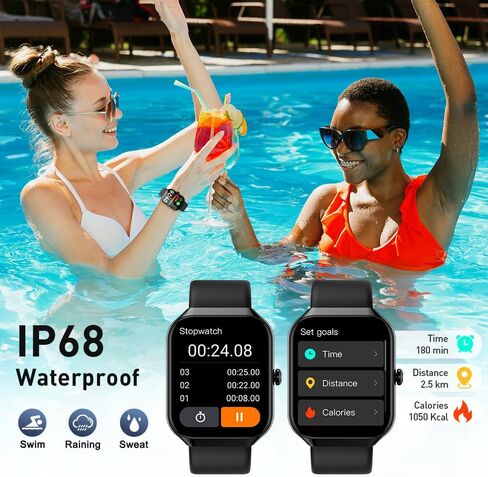 Smart Watch for Men Women(Answer/Make Call), 2025 New Smartwatch 1.96" HD Fitness Watch with 110+ Sport Modes, Heart Rate, Sleep Monitor, Pedometer, IP68 Waterproof Activity Tracker for Android iOS in Saudi Arabia