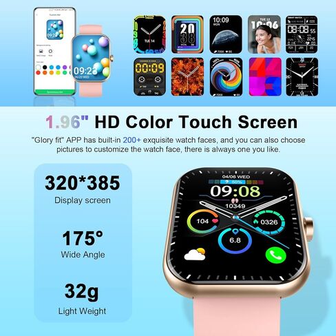 Smart Watch for Men Women(Answer/Make Call), 2025 New Smartwatch 1.96" HD Fitness Watch with 110+ Sport Modes, Heart Rate, Sleep Monitor, Pedometer, IP68 Waterproof Activity Tracker for Android iOS in Kuwait