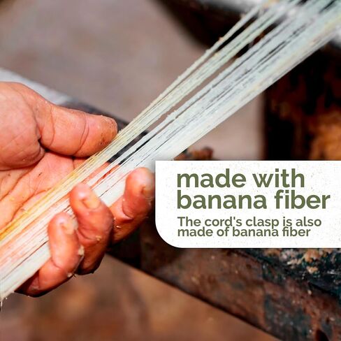 Banana Fiber Decrescent Necklace - Necklace for Women, Handmade Necklace, Eco-Friendly Pendant, Made in Brazil, Charm Jewelry, Women Artisan - Black in Saudi Arabia