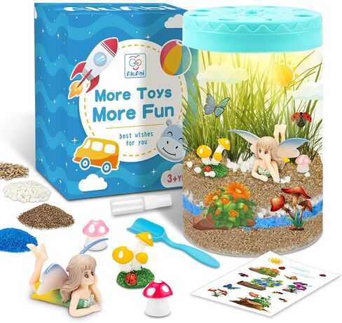 Light Up Terrarium Kit for Kids,Squirrel Gardening Kit for Boys and Girls,Creative Educational Gardening Toy,Arts and Crafts Activity Kits,Birthday Gifts for Ages 4 5 6 7 8-12 in Saudi Arabia