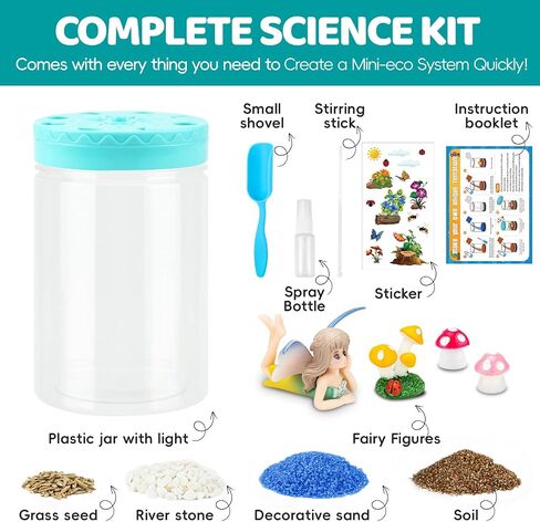 Light Up Terrarium Kit for Kids,Squirrel Gardening Kit for Boys and Girls,Creative Educational Gardening Toy,Arts and Crafts Activity Kits,Birthday Gifts for Ages 4 5 6 7 8-12 in Saudi Arabia