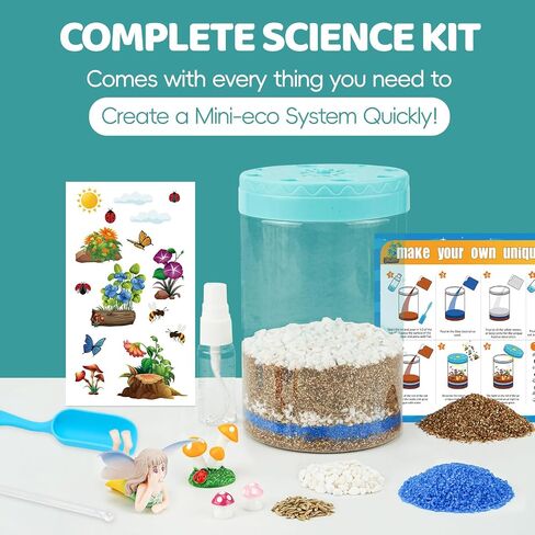 Light Up Terrarium Kit for Kids,Squirrel Gardening Kit for Boys and Girls,Creative Educational Gardening Toy,Arts and Crafts Activity Kits,Birthday Gifts for Ages 4 5 6 7 8-12 in Saudi Arabia