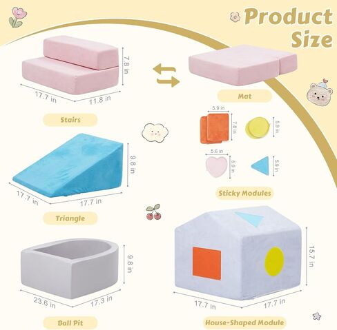 Foam Climbing Blocks for Toddlers,Christmas Theme Infant Soft Play Set with Tree Block & Star Block,Baby Climbing Toys Indoor,Kids Tumble Climbing Mats & Convertible Lounger,Gray in Saudi Arabia