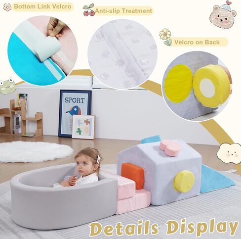 Foam Climbing Blocks for Toddlers,Christmas Theme Infant Soft Play Set with Tree Block & Star Block,Baby Climbing Toys Indoor,Kids Tumble Climbing Mats & Convertible Lounger,Gray in Saudi Arabia
