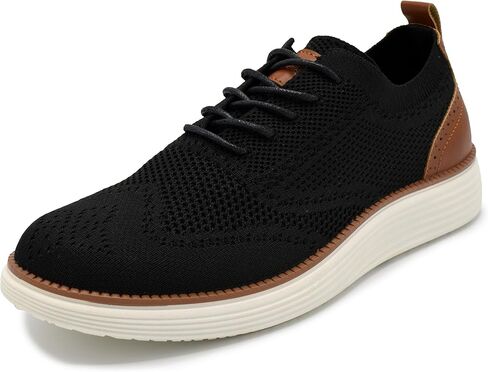 حذاء أكسفورد رجالي من AKADEMIKS مصنوع من نسيج Olney Wingtip، حذاء رسمي أنيق مسامي in Kuwait