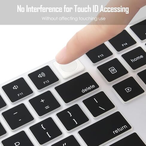 تغطية لوحة مفاتيح ProElife الجلد لعام 2024 لوحة المفاتيح السحرية مع معرف اللمس ورميات لوحة المفاتيح الرقمية (A3119) حامي السيليكون الرفيع (4 مفاتيح على يسار شريط الفضاء) (أسود) in Kuwait