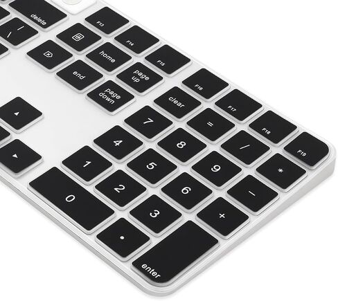 ProElife Keyboard Cover Skin for 2024 Magic Keyboard with Touch ID and Numeric Keypad (A3119) Ultra-Thin Silicon Protector (4 Keys ON The Left of Space BAR) (Black) in Kuwait