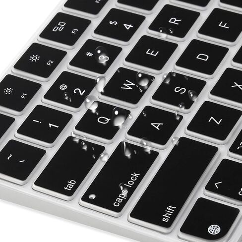 ProElife Keyboard Cover Skin for 2024 Magic Keyboard with Touch ID and Numeric Keypad (A3119) Ultra-Thin Silicon Protector (4 Keys ON The Left of Space BAR) (Black) in Kuwait