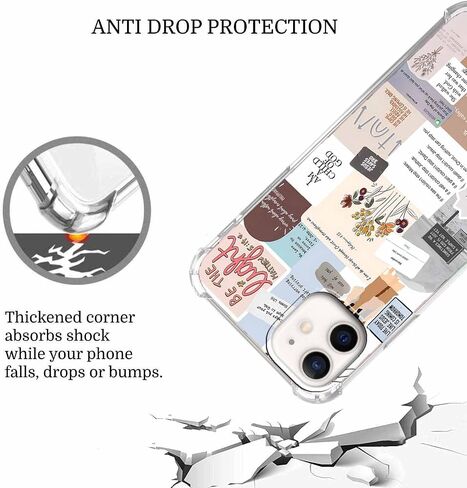 Case for iPhone 12/12 Pro with Christian Design,Christ Jesus Quotes Verse Collage Pattern,Trendy Soft TPU Bumper Phone Cover(12,Bible) in Kuwait
