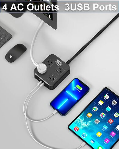 قطاع الطاقة في الهواء الطلق مقاوم للعوامل الجوية ، واقي زيادة بالماء مع 4 منفذ واسع مع 3 منافذ USB ، وسلك امتداد طوله 6 أقدام ، وحماية الحمل الزائد 1875W ， موسع المخرج لأضواء عيد الميلاد ETL Black in Kuwait