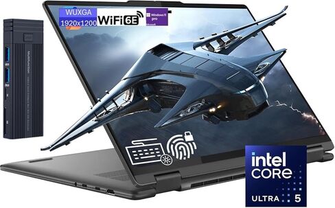 Lenovo Yoga 7i 2-in-1 Laptop ، 16 "2K Wuxga Display Touchnens ، Intel Core Ultra 5 125U Processor ، 16GB RAM 1TB SSD ، Wi-Fi 6E ، لوحة مفاتيح خلفية ، قارئ بصمات الأصابع ، Windows 11 Pro ، Storm Gray in Kuwait
