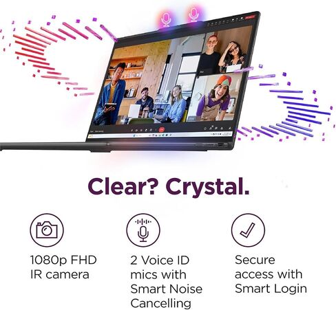 Lenovo Yoga 7i 2-in-1 Laptop ، 16 "2K Wuxga Display Touchnens ، Intel Core Ultra 5 125U Processor ، 16GB RAM 1TB SSD ، Wi-Fi 6E ، لوحة مفاتيح خلفية ، قارئ بصمات الأصابع ، Windows 11 Pro ، Storm Gray in Kuwait