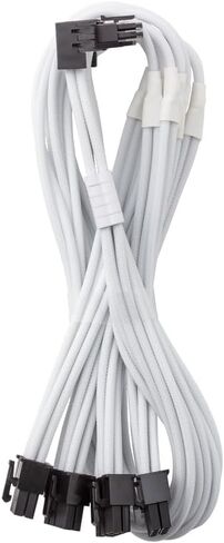 Cablemod e-series pro modmesh sleeved 12v-2x6 12vhpwr 90 ° STealthSense PCIe cable for Evga g / g+ / p+ / t-متغير (أسود+ أبيض ، 16 دبوسًا إلى رباعي ، 60 سم) in Kuwait