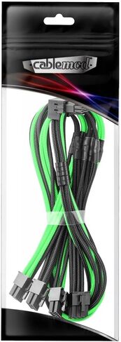 Cablemod e-series pro modmesh sleeved 12v-2x6 12vhpwr 90 ° STealthSense PCIe cable for Evga g / g+ / p+ / t-متغير (أسود+ أبيض ، 16 دبوسًا إلى رباعي ، 60 سم) in Kuwait