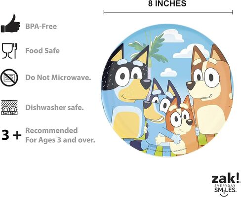 zak! 5-Piece Dinnerware Set, Gabby’s Dollhouse - Durable Plastic & Stainless Steel - Includes Water Bottle, 8-Inch Plate, 6-Inch Bowl, Fork & Spoon - Suitable for Kids Ages 3+ in Saudi Arabia
