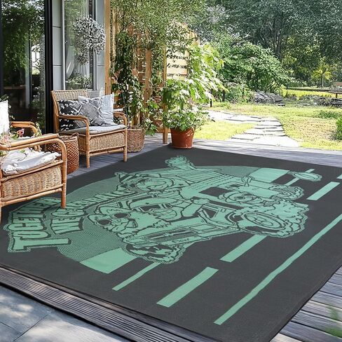 FXW Let's ROLL RV Rug – Designed for RV Adventures with Your Dogs, Full Coverage Across Campsite, 9.3'×7.4', Orange in Saudi Arabia