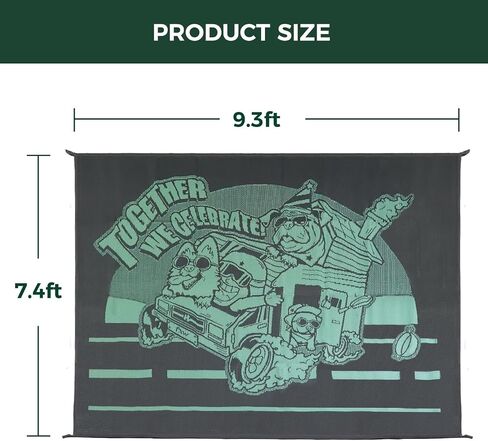 FXW Let's ROLL RV Rug – Designed for RV Adventures with Your Dogs, Full Coverage Across Campsite, 9.3'×7.4', Orange in Saudi Arabia