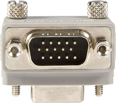 StarTech.com Right Angle VGA Adapter - Right Angle VGA to VGA - Male/Female - Type 2 - Male VGA to Female VGA (GC1515MFRA2),Gray (Pack of 2) in Kuwait