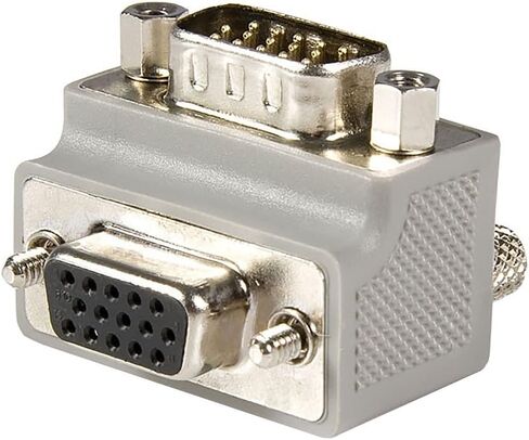 StarTech.com Right Angle VGA Adapter - Right Angle VGA to VGA - Male/Female - Type 2 - Male VGA to Female VGA (GC1515MFRA2),Gray (Pack of 2) in Kuwait