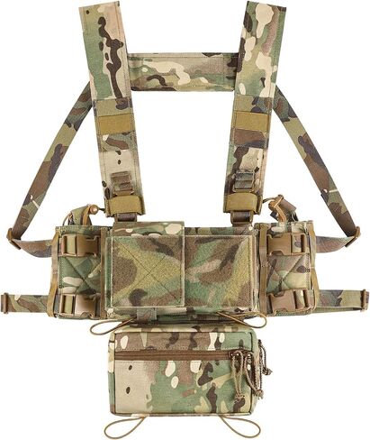 Tactical Chest Rig, MOLLE Compatible Plate Carrier System, 5.56/7.62 Mag Pouches, Detachable Panels in Saudi Arabia