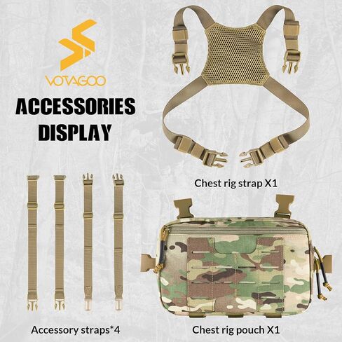 Tactical Chest Pack 2L Utility Molle Chest Rig CCW Chest Pouch Hiking Hunting Fishing Running Bag EDC Outdoor Pack in Kuwait