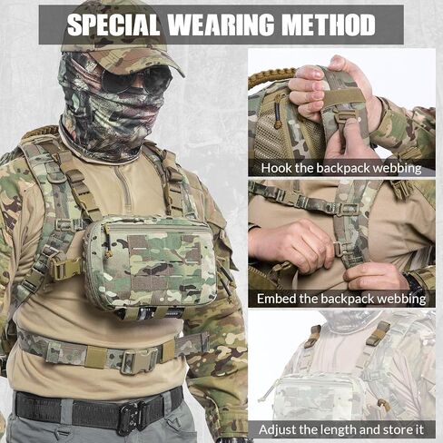 Tactical Chest Pack 2L Utility Molle Chest Rig CCW Chest Pouch Hiking Hunting Fishing Running Bag EDC Outdoor Pack in Kuwait