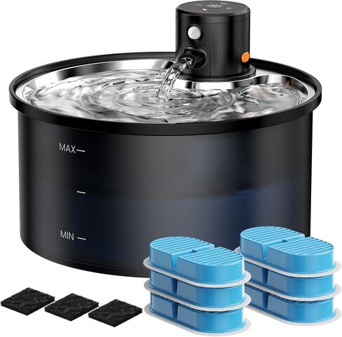 Wireless Cat Water Fountain Cordless: Battery Operated Cat Fountain - 108oz/3.2L Automatic Pet Water Dispenser Rechargeable Drinking Fountains for Cats Indoor with Motion Sensor Multiple Cats and Dogs in Saudi Arabia