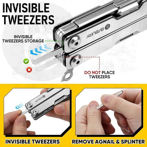 BIBURY Mini Keychain Multitool Scissors B12062B, 9 in 1 Multitool EDC Scissors with Screwdriver, Bottle Opener, Pocket Knife, Spring -Mini Multi Tool for Outdoor, Daily Use, Gifts for Men and Women in Kuwait