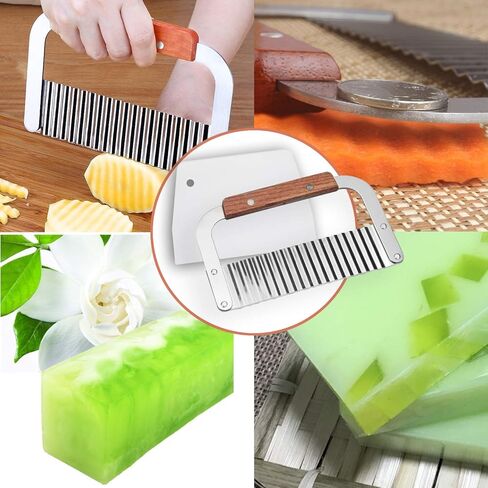 Voulosimi Silicone Soap Mould - صابون يصنع القطع القطع صابون القطع مع قاطع متموج وقطعة مستقيمة و 100 pcs 6 × 6 بوصة in Saudi Arabia