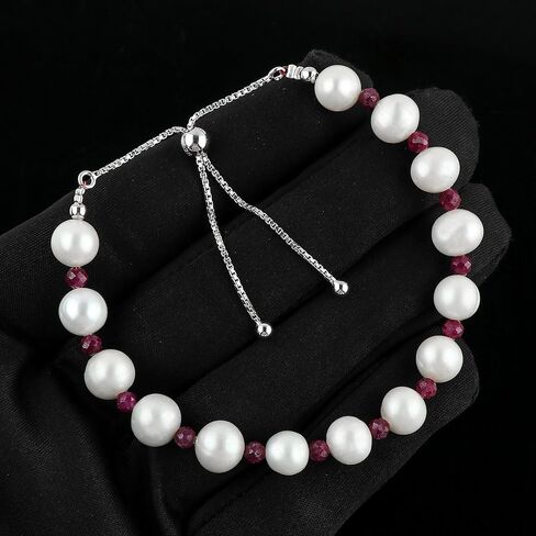 CRYSTALIS Natural Peridot And Freshwater Pearl Beaded Bolo Bracelet, Elegant Beads Crystal, Chakra Bracelet, Healing Bracelet, Gemstone Jewelry, Friendship Bracelet, 925 Sterling Silver Slider 10 inch in Saudi Arabia