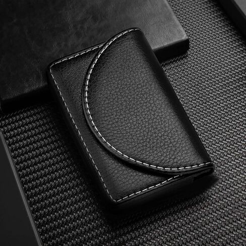 COFEE LEATHER LEATHER CARDGER CARCE CASE للرجال أو النساء جيب بطاقة العمل حامل بطاقة اسم البطاقة مع مغناطي in Saudi Arabia