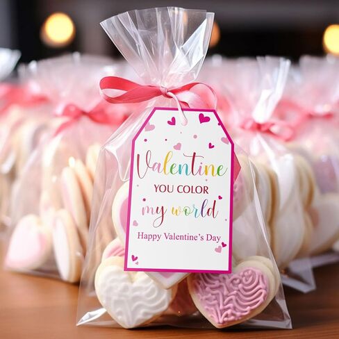 Valentines Gift Tags Happy Valentine's Day Gift Tags with String, 50 PCS Valentines Heart Gift Tags Valentine Design Personalized Tags for Gift Wrapping, Valentine's Day Decoration (Red and White) in Kuwait