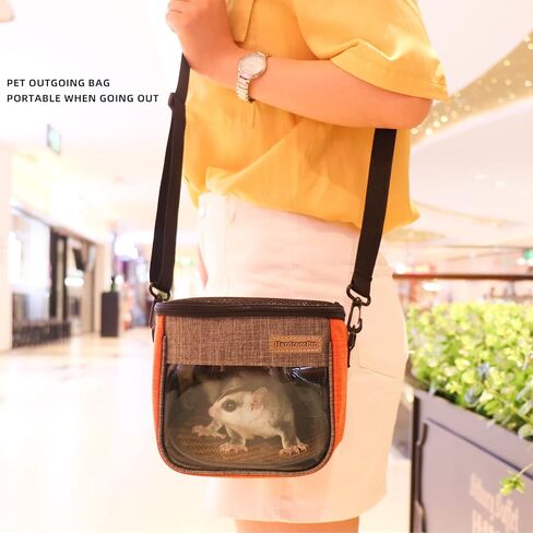 Sugar Glider Carrier Bag, Transparent Breathable Travel Bag for Hamster, Gecko,Baby Hedgehog, Transport Pouch with Breathable Mesh Top (Blue) in Saudi Arabia