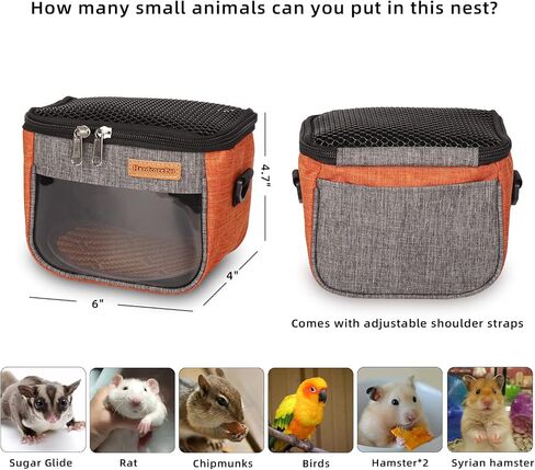 Sugar Glider Carrier Bag, Transparent Breathable Travel Bag for Hamster, Gecko,Baby Hedgehog, Transport Pouch with Breathable Mesh Top (Blue) in Saudi Arabia