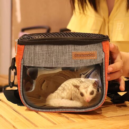Sugar Glider Carrier Bag, Transparent Breathable Travel Bag for Hamster, Gecko,Baby Hedgehog, Transport Pouch with Breathable Mesh Top (Blue) in Saudi Arabia