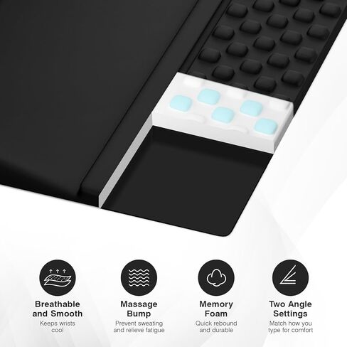 Ospelelf Ergonomic Mouse Pad and Keyboard Stand Wrist Rest Set, Memory Foam Comfort, Pain Relief for Typing, Office Desk Accessories, Moonlit Blossoms in Kuwait