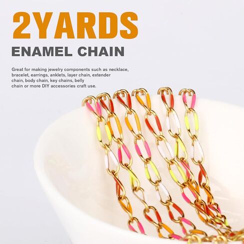 2 Yard Black Chains for Jewelry Making, 18K Gold Plated Stainless Steel Enamel Curb Chain Roll Bulk for DIY Jewelry Making in Saudi Arabia