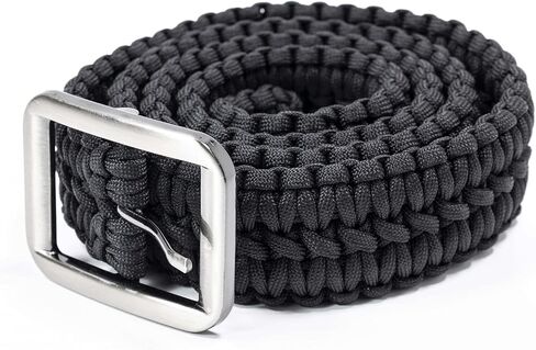 EDC Survival 550 Paracord Belt with Stainless Steel Buckle, 52 inch (Universal Fit, 3 colors) in Saudi Arabia